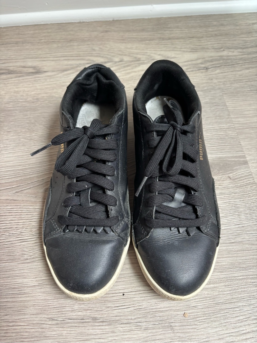 Puma Women’s Match Black Low-Top Sneakers with Cream Sole